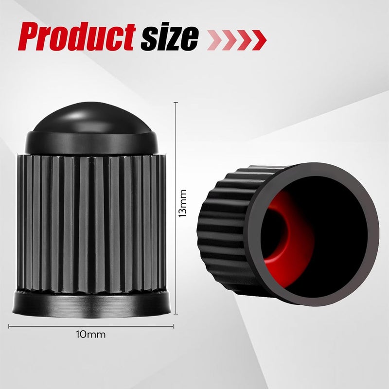 Guirnd 100PCS Tire Valve Caps, Valve Stem Caps with O Rubber Ring, Tire Caps are Suitable for Bicycles, Cars, Motorcycles, SUVs and Trucks (Black) - Image 2